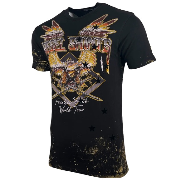 Rebel Saints By Affliction Men's T-shirt FEARLESS Premium Quality S-3XL $88 - Picture 4 of 11